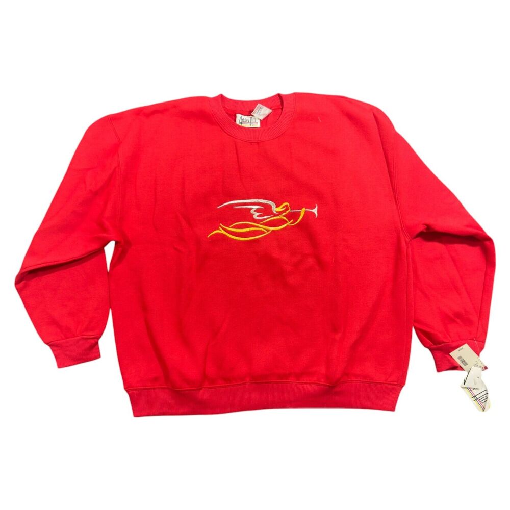Ashley Hill Sweatshirt Women's XL Red Fleece Crew Neck Long Sleeve Pullover NWT